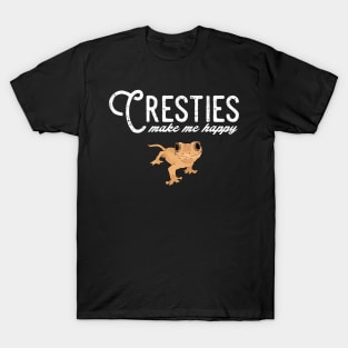 Crested Geckos Make Me Happy, Crestie Lovers T-Shirt